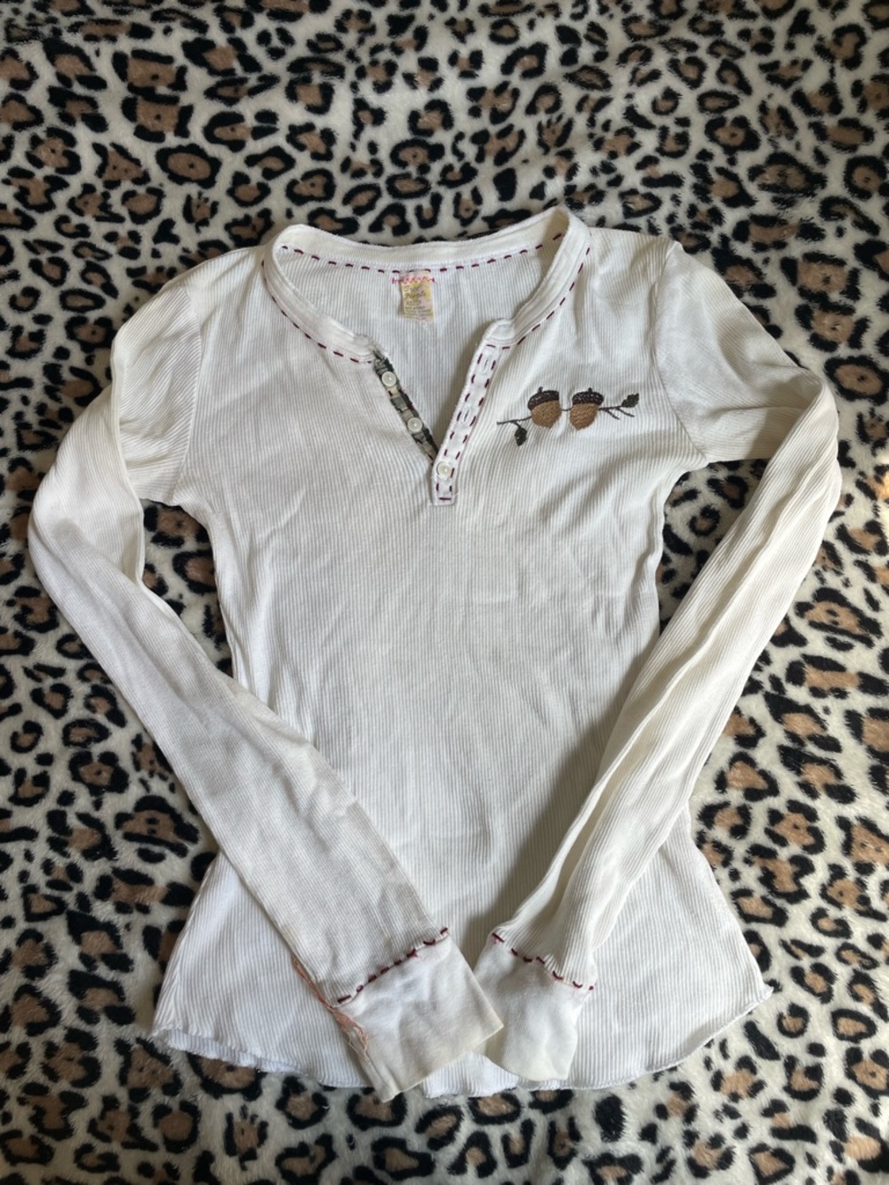 ♡ Cottage-core White Ribbed Top